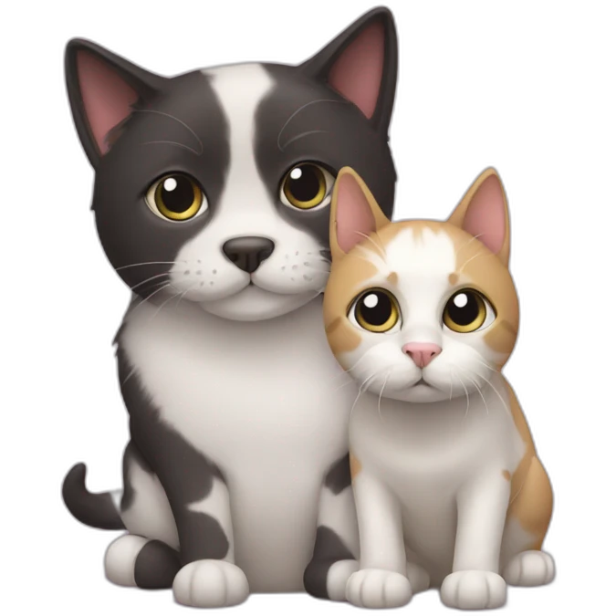 Cat under a dog emoji