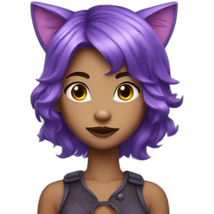 catgirl purple hair emoji