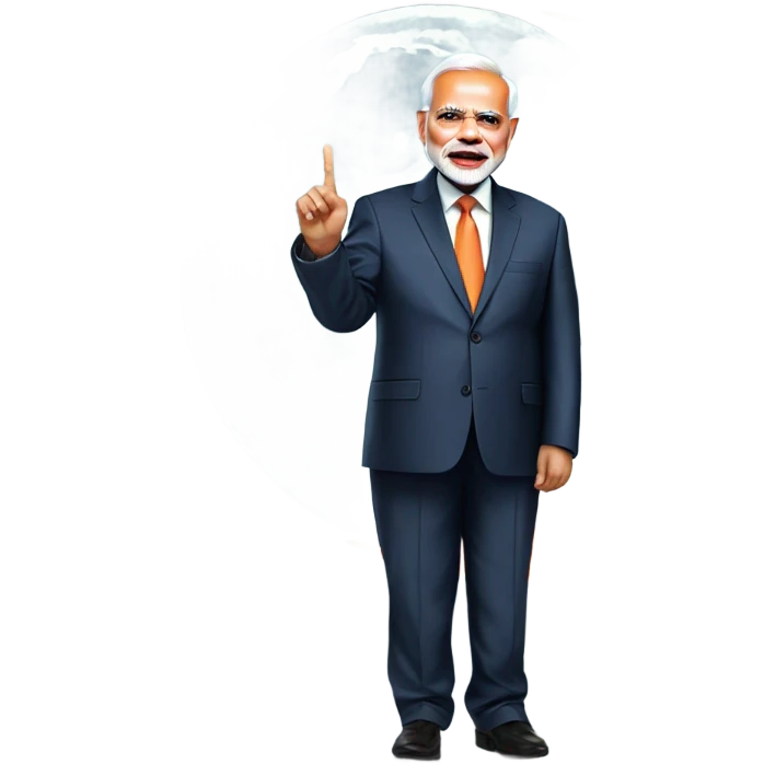 Narender modi on moon emoji