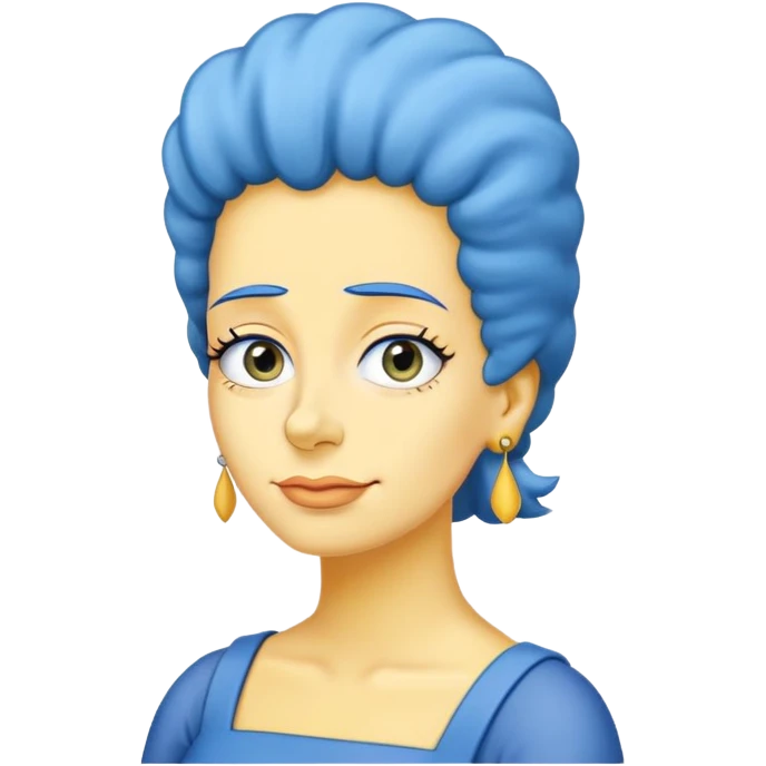 Marge Simpson with her tall blue hair emoji