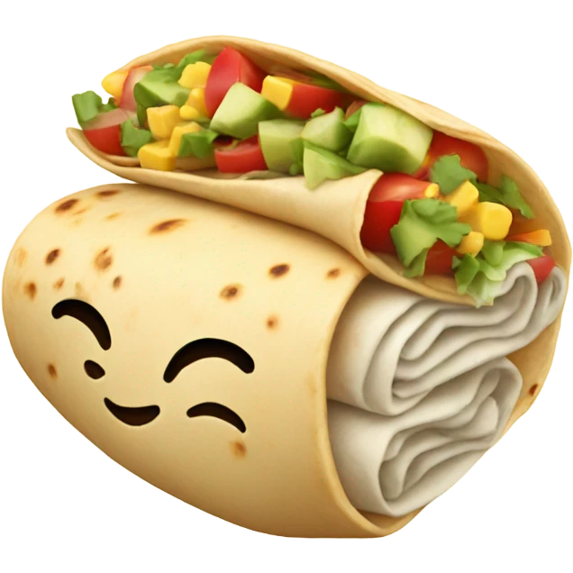 A burrito with appl emoji