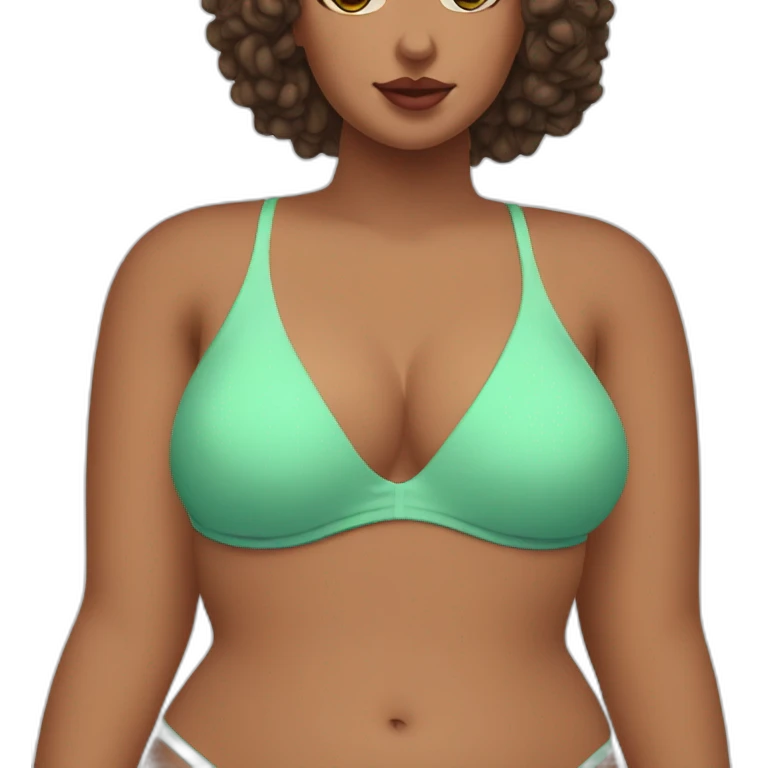 Slim-Thicc caucasian woman swimsuit posing emoji