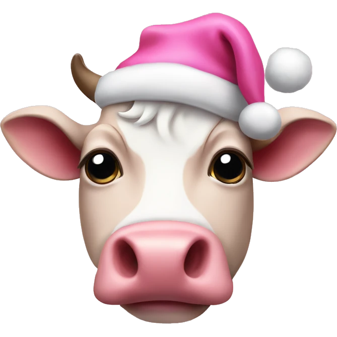 Pink Christmas cow  emoji