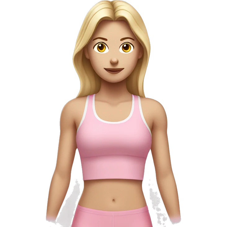 white girl working out with light pink clothes  emoji