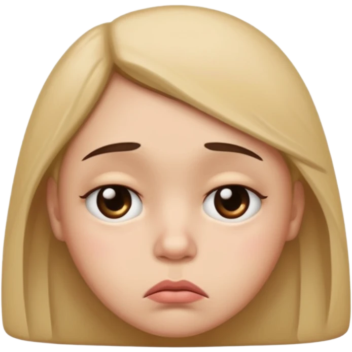 sad face with a big pouty bottom lip, and sad eyes emoji
