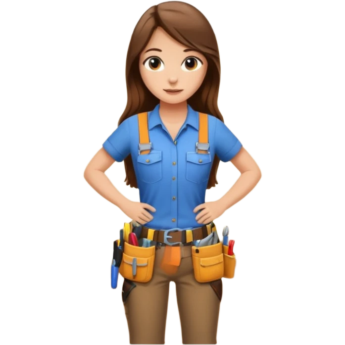 beautiful girl with long brown hair constructing new lounge room area with tv and couch emoji