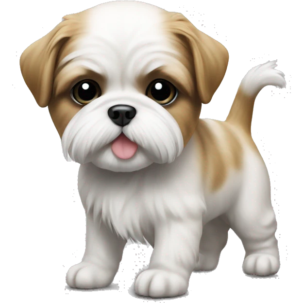 Realistic Shi - tzu puppy peeing emoji