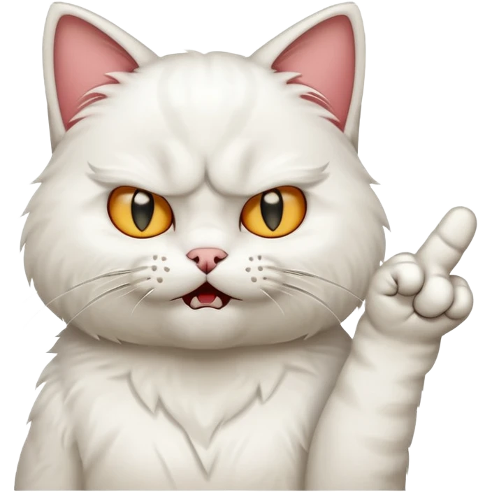 Orta parmak çeken kedi emoji