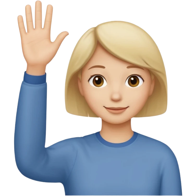 relaxed face with gentle smile and hand waving dismissively, conveying don't worry about it emoji