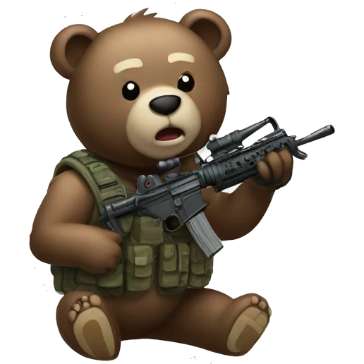 A bear playing Call of Duty ￼ emoji