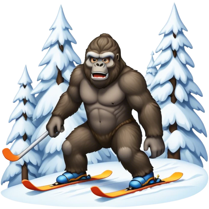 king kong skiing emoji