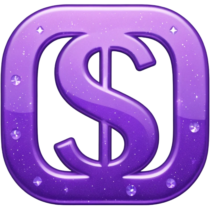 symbol money $ glitter purple emoji