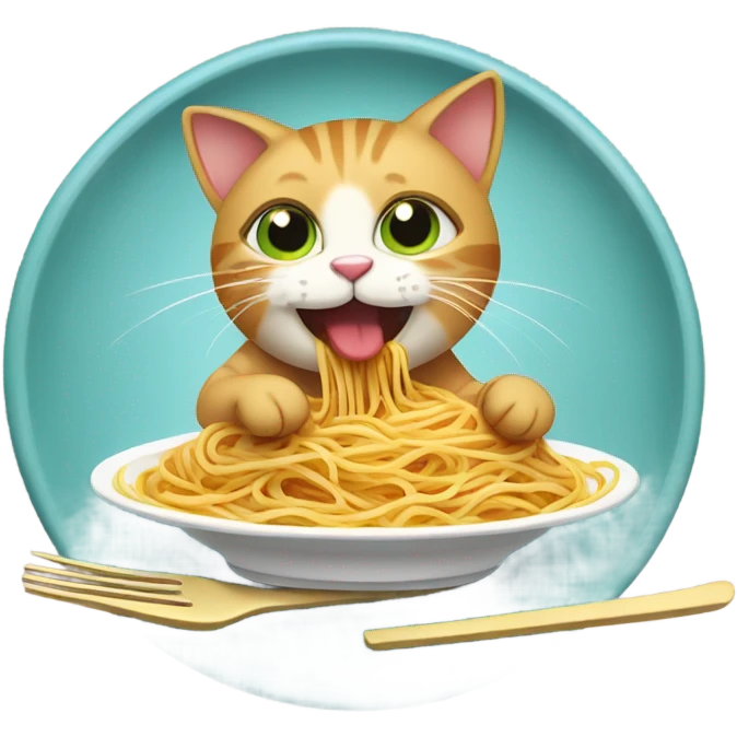 Cat eating spaghetti  emoji