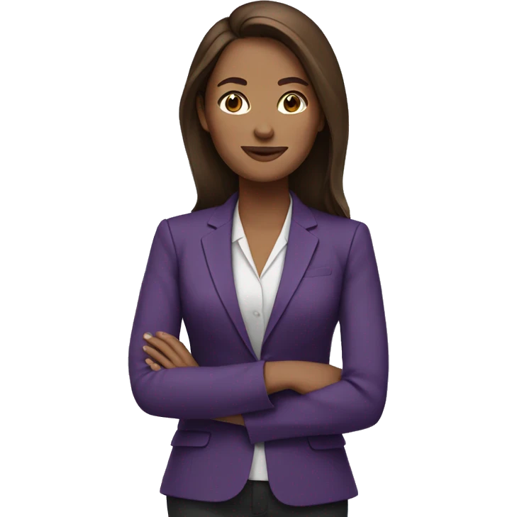 business woman with brown hair in purple blazer emoji