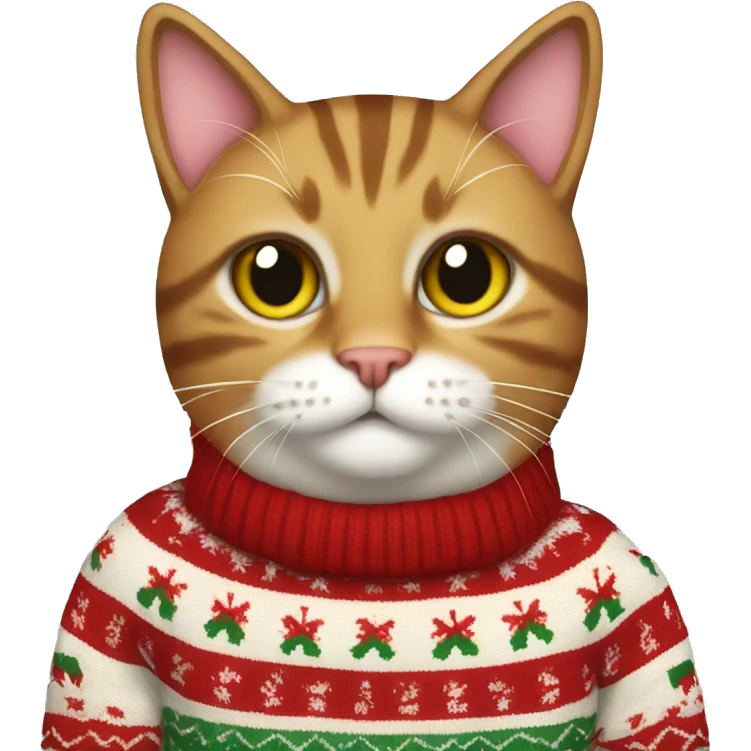 cat wearing christmas sweater  emoji
