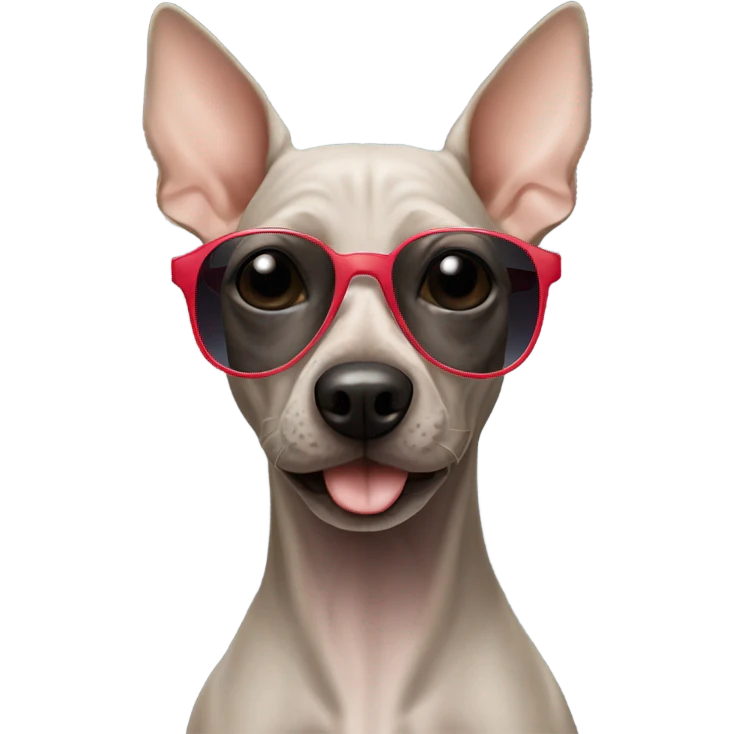 American Hairless Terrier with sunglasses  emoji