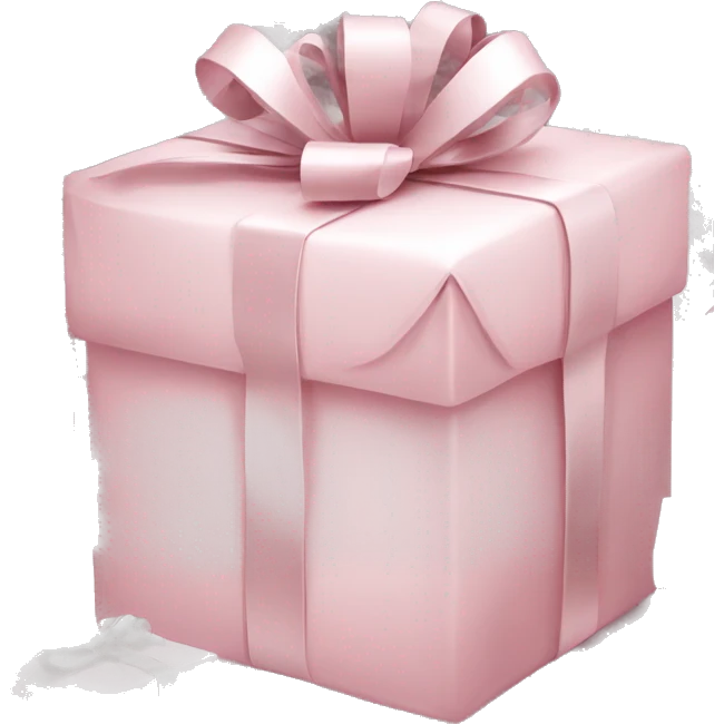 Light pink Christmas gifts under a white Christmas tree  emoji