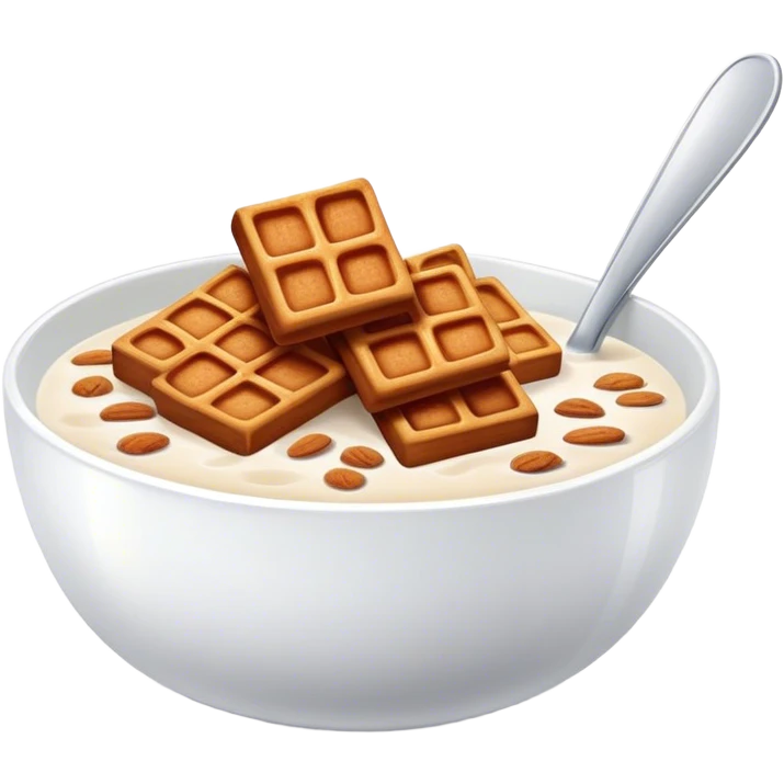 Cinnamon square cereal in milk emoji