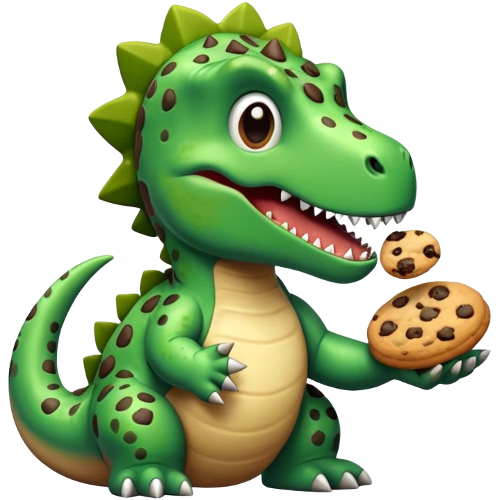 dinosaur eating cookies emoji