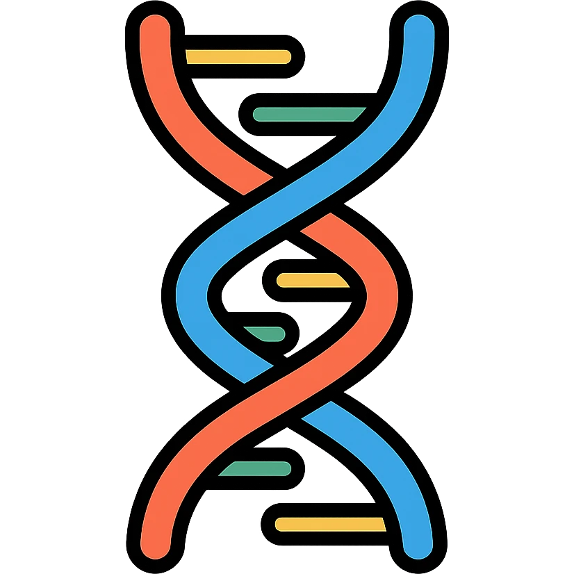 genetics icon, DNA double helix emoji