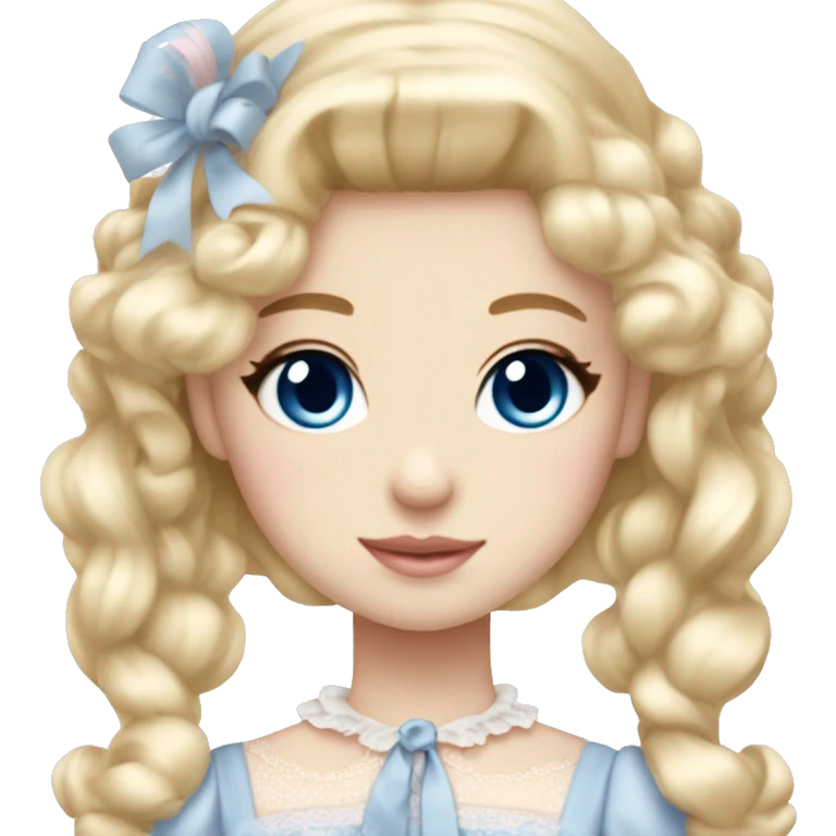 sweet lolita blond hair blue eyes white skin light pink dress emoji
