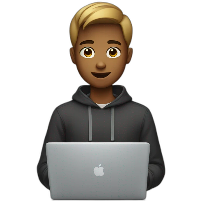 19 y/o boy using a macbook emoji
