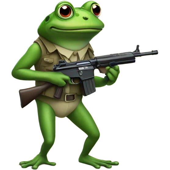 Frog with gun emoji