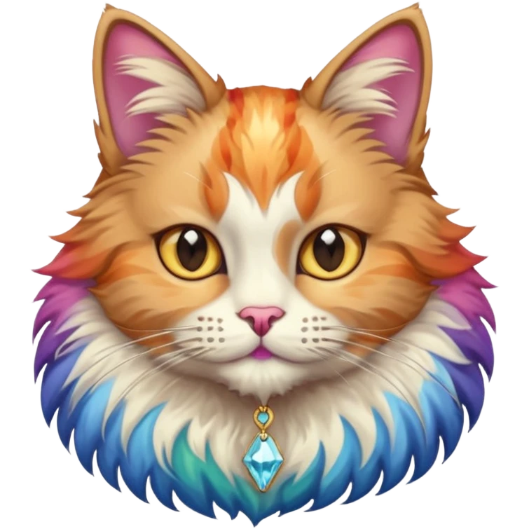 A cat with a diamond chain emoji