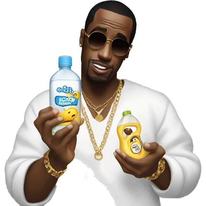 p diddy holding baby oil emoji