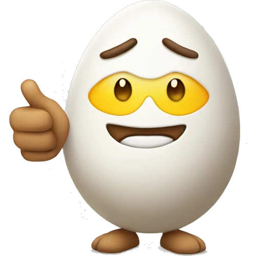 An egg giving a thumbs up emoji