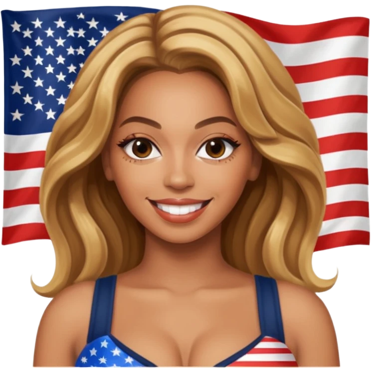 Beyonce with american flag emoji
