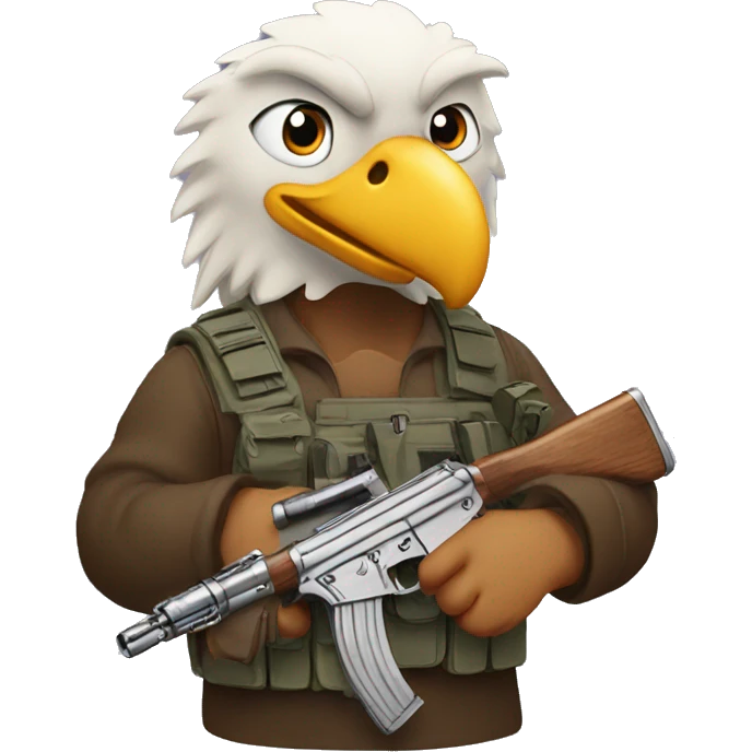 A eagle holding a AK ￼ emoji