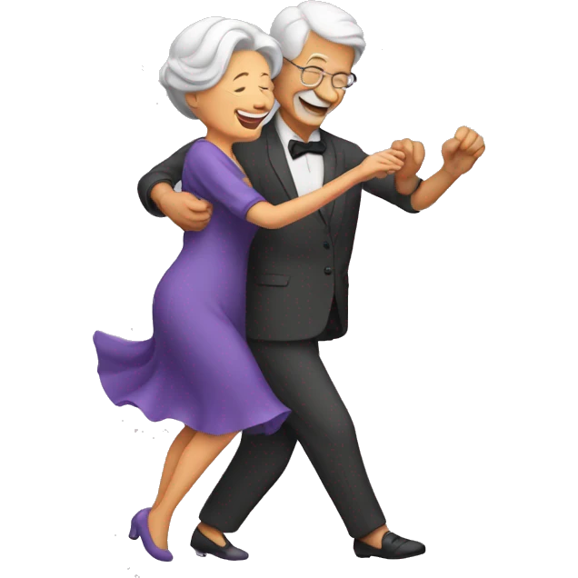 Old couple dancing emoji