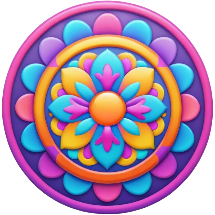 Psychedelic colored circle Border emoji