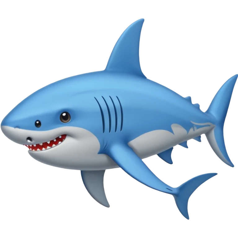 Un tiburón con tres tenis azules emoji