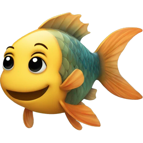 A fish doing a peace sign emoji