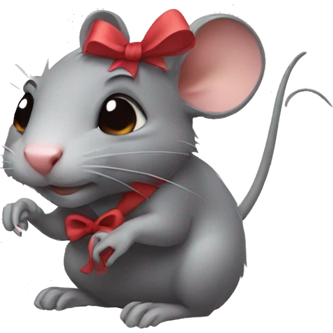 Rat with bow  emoji