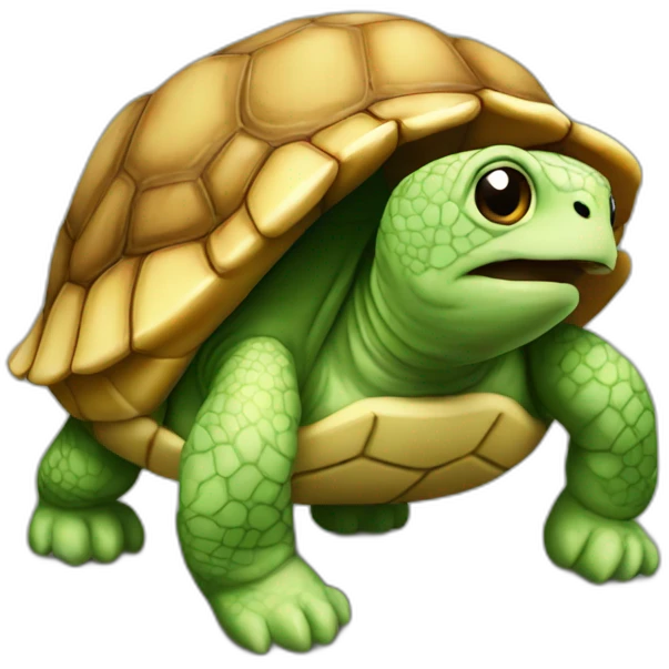 Tortue sur un chat emoji