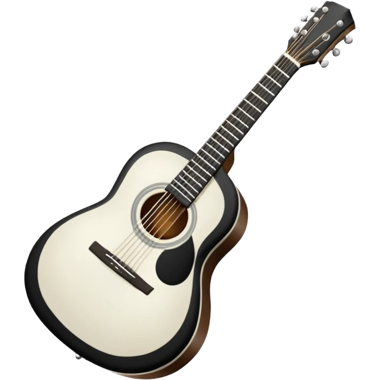 emoji de violão acústico contornado em preto e branco emoji