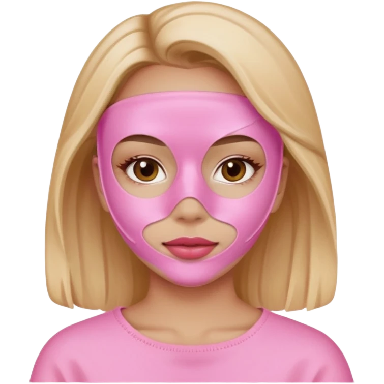girl with a pink skincare mask routine  emoji