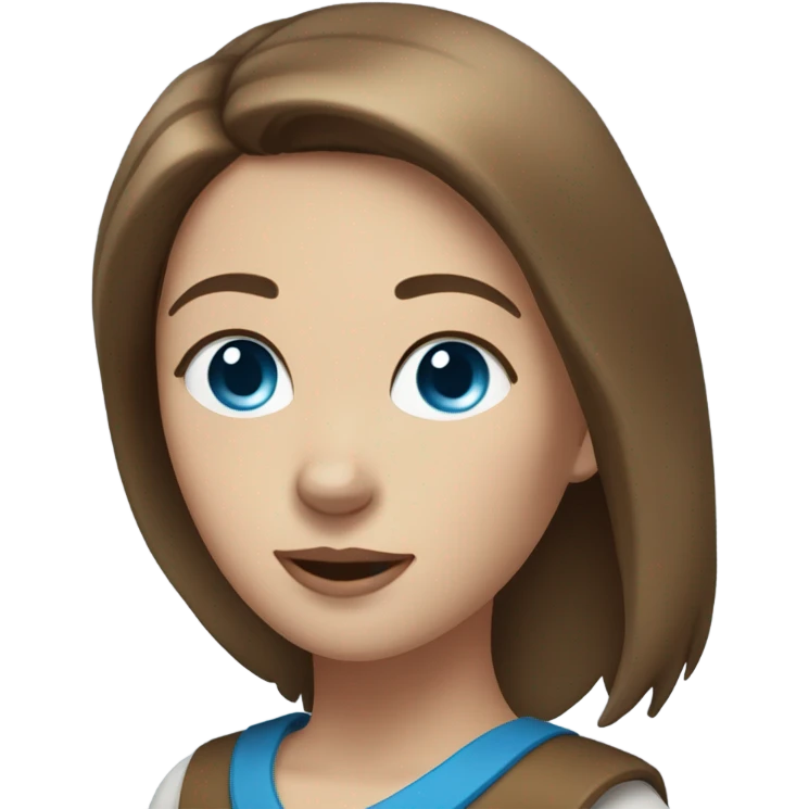 White Woman hair brown and bleus eyes and golden Husky  emoji