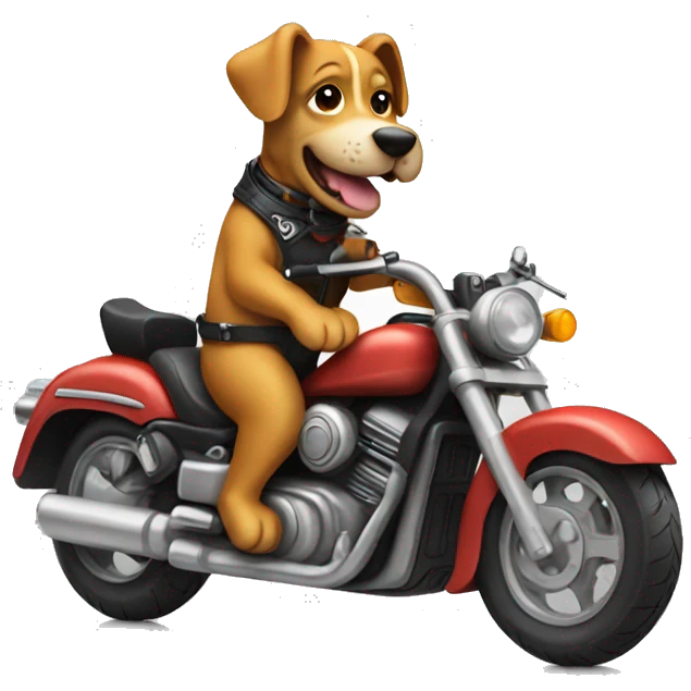 Dog riding a motorcycle emoji