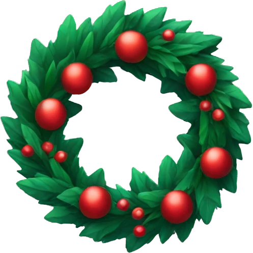 Christmas wreath emoji