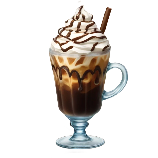 Happy ice coffee emoji