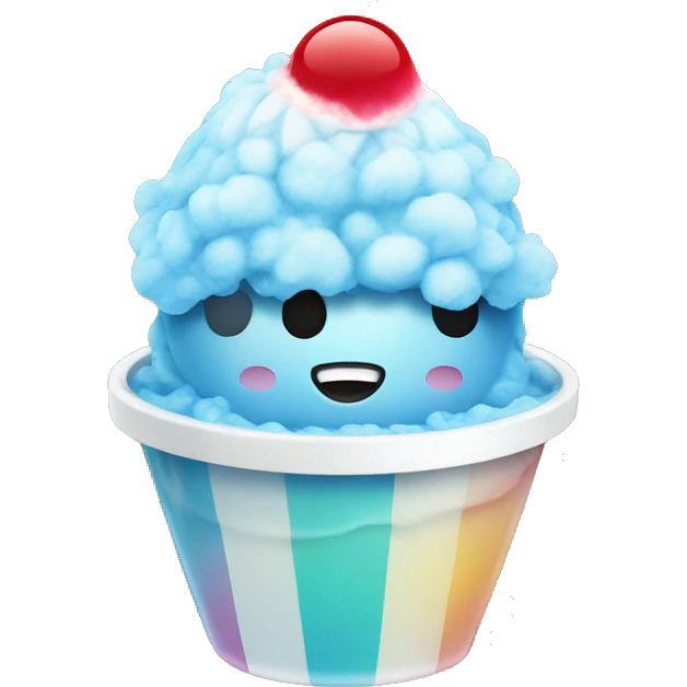 shaved ice in a cup with a syrup on emoji