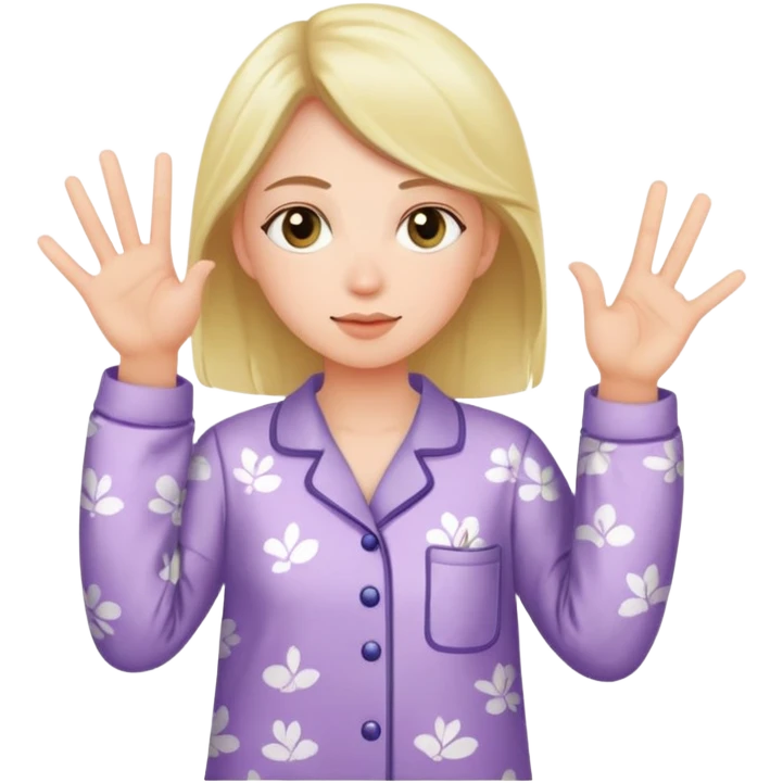 women in pajamas holding a ‘NO’ sign emoji