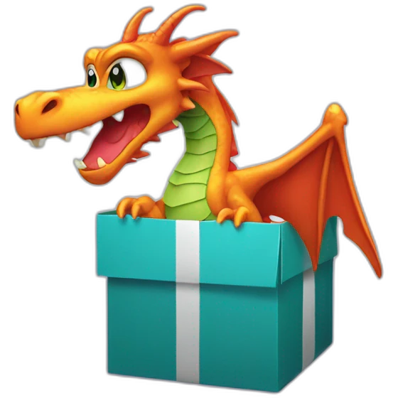 dragon from gift box emoji
