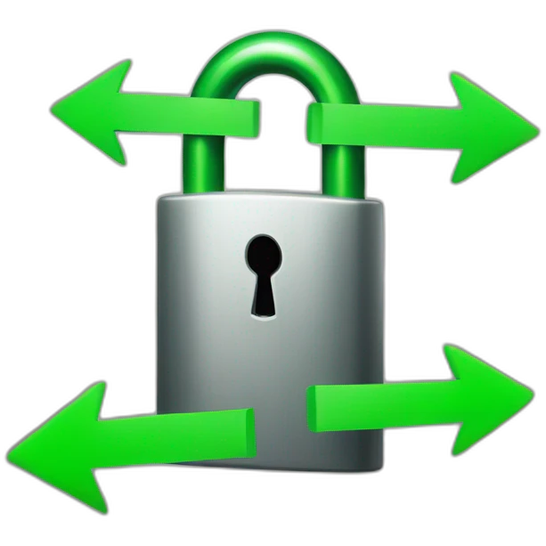 lock with green arrows pointing up emoji
