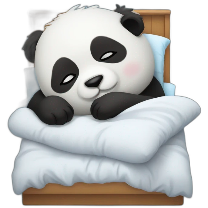 Panda sleeping in bed emoji