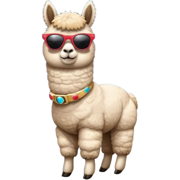 alpaca with sunglasses on landed on the moon emoji